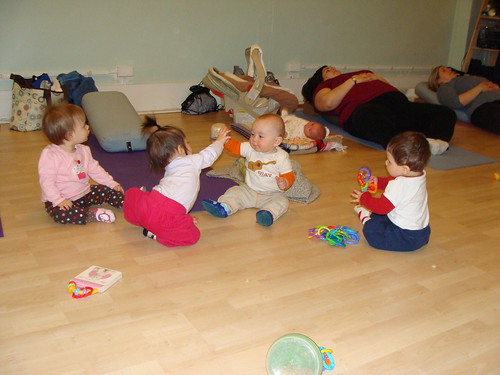 Babies playing at Mommy and Baby yoga