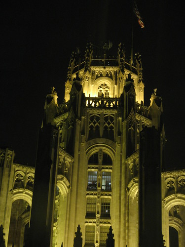 The Tribune Tower At Night