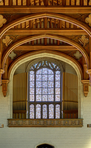Former Daughters of Charity chapel, at the University of Missouri - Saint Louis, in Normandy, Missouri, USA - pipe organ