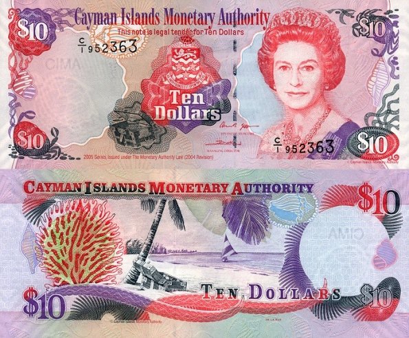10 dolárov Kajmanie ostrovy 2005
