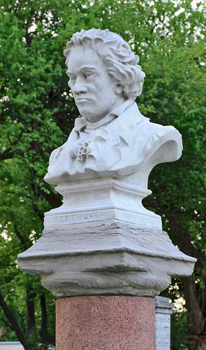 Tower Grove Park, in Saint Louis, Missouri, USA - marble bust of Ludwig von Beethoven