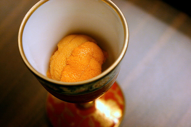Uni - sea urchin, served in a regal cup