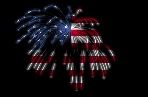 Happy 4th of July! The American Flag in Fireworks by Beverly & Pack, flicrk user walkadog