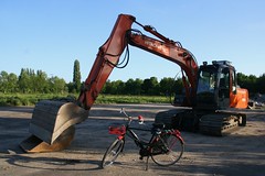 Excavator vs Bike by drooderfiets