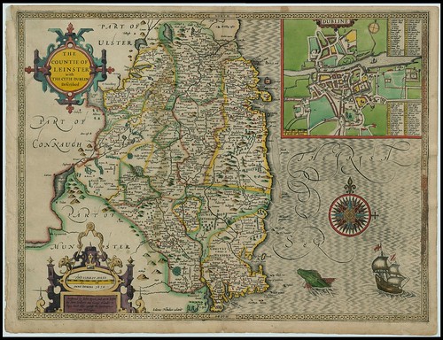 The Countie of Leinster, Ireland - John Speed proof maps 1605-1610