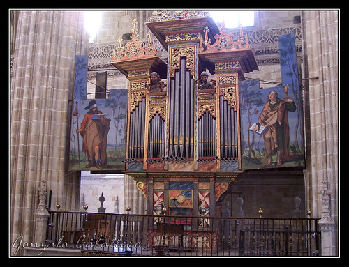 Organo de la Epístola de la Catedral Nueva de Salamanca visto desde el otro órgano