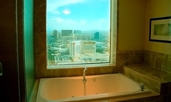 bathtub view of Vegas!