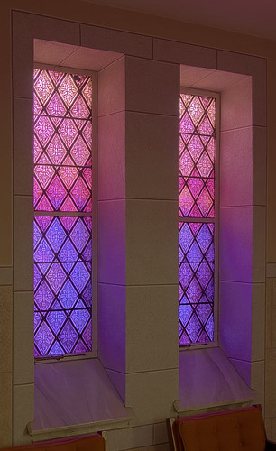 Saint Joseph Roman Catholic Church, in Freeburg, Illinois, USA - purple stained glass window