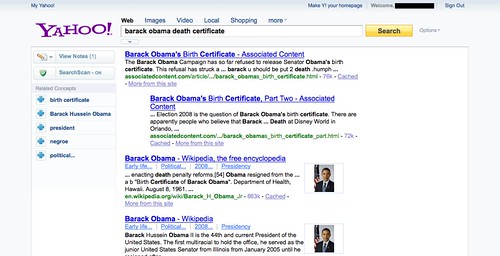 New Yahoo! search results layout