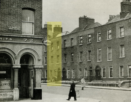 בצהוב: הבית ברחוב אקלס 7 בדבלין - בית בלום