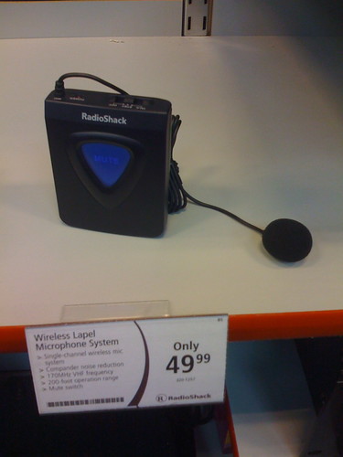 $50 Radio Shack wireless lapel microphone