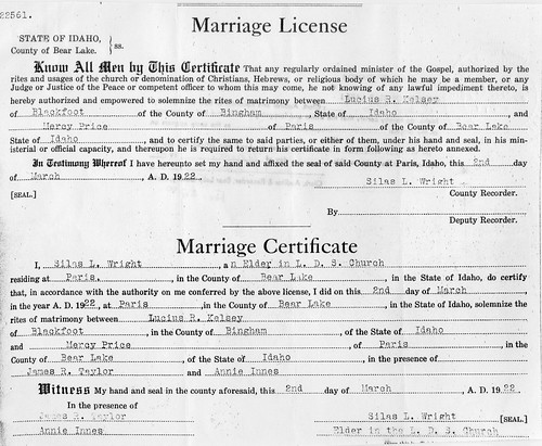 Idaho marriage license