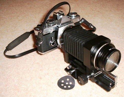 OM2 with bellows and +4 +4 and +1 close-up lenses