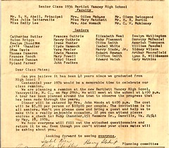 1936 BYHS Class Reunion Letter
