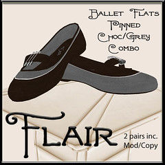 Flair-Ballet Flats-Pinned-Choc Grey Combo