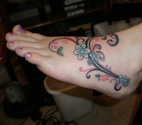 pretty flower tattoos on foot. Switly Flower Foot Tattoos for Pretty Foot. Newer Post Older Post Home