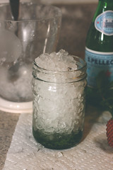 Mason Jar Filled With Crushed Ice