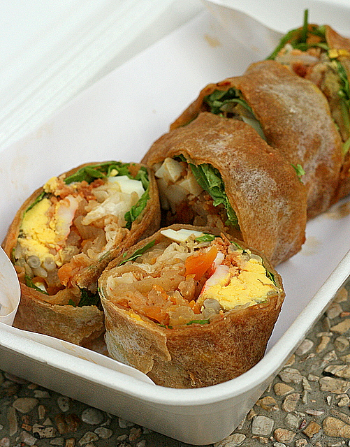 Premium roll (S$3.50) with prawn and egg