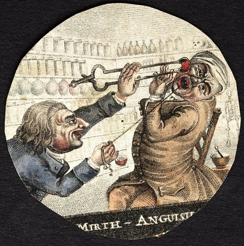 Mirth - Anguish (coloured print of dentist drawing tooth from patient)