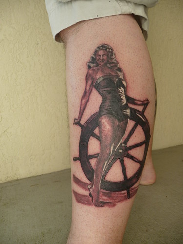 pinup tattoo. Rita Hayworth pinup tattoo 2