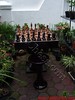 Outdoor Chess Game Using Wooden Chess Pieces