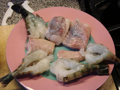 monkfish and shrimp