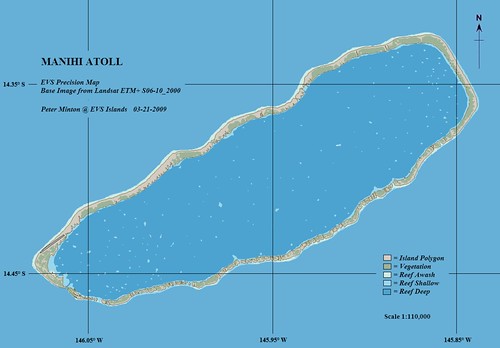 Manihi Atoll - EVS Precision Map (1-110,000)