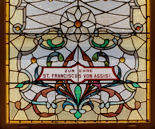 Saint Joseph Church, in Meppen, Illinois, USA - window detail