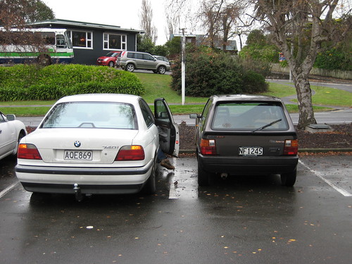 BMW E38 740i Hitler and MK1 UT Mario stopping off in Wanganui on the way