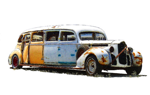 This is the old rusted and abandoned Packard Limousine found in Galena