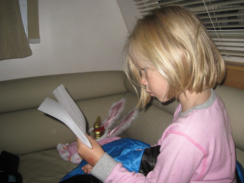 Christy reading letter from Easter bunny
