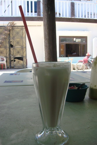 Horchata (rice drink) at the empanada hut.