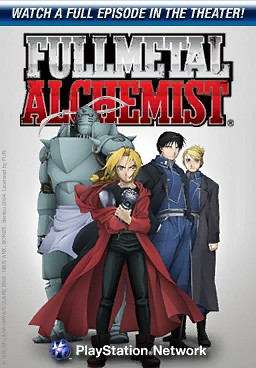 Fullmetal Alchemist airing this week in the PlayStation Home Theater 
