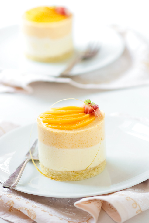 Peach Chamomille Mousse Cakes