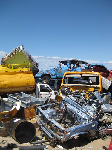cars at the dump
