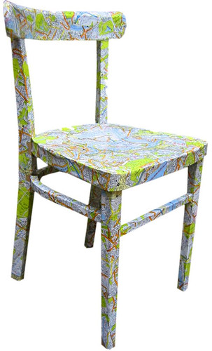 map covered chair