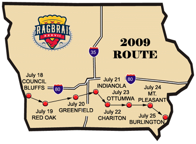 RAGBRAI route 2009