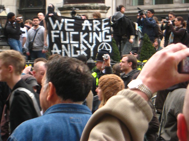 We Are Fucking Angry - The Flickr Revolution! G20 London 2009 April Financial Fools Day Bank of England by G20London2009