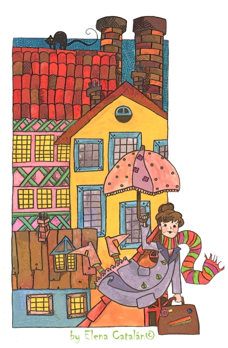 Mary Poppins Ilustración infantil