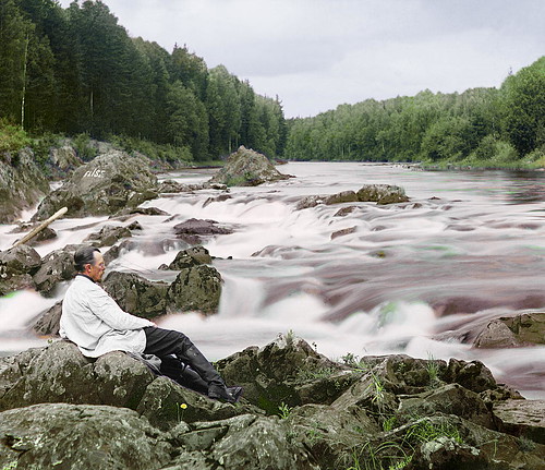 The waterfall Kivach. Suna River, 1915 ©  Sergey Prokudin-Gorsky