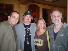 Jody Denberg (at right) with KGSRs Andy Langer, Bryan Beck and Susan Castle (l to r)