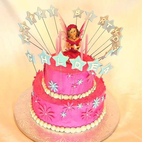 Birthday Cake With Stars. Pink Fairy Birthday Cake (Girl