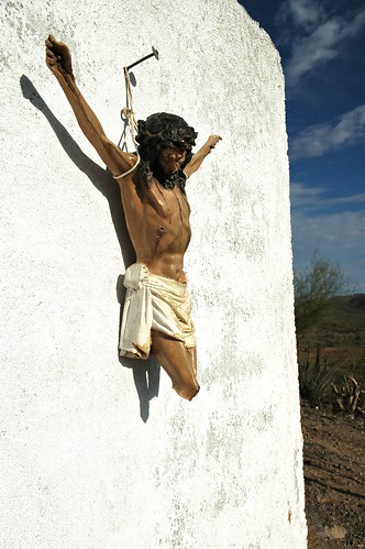 Faith. Christ statue reminant used on Hillside shrine, Hermosilla, Mexico by Wonderlane