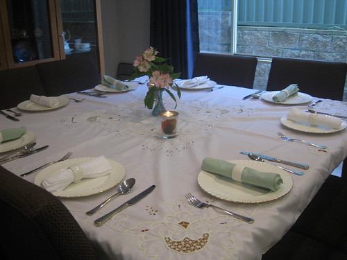 table set for dinner