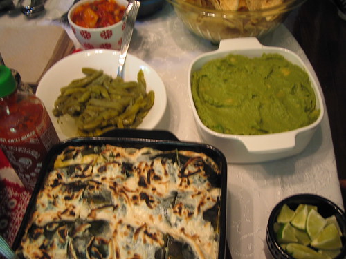 nopales, guacamole, roasted poblanos stuffed with garlic mashed potatoes smothered in Teese