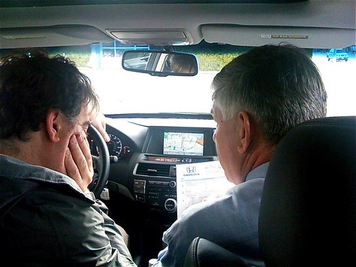 Steve and the Honda salesman yesterday figuring out the Nav. System