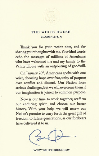 Letter to President Obama