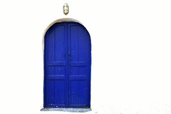 Blue door, white wall por ... Arjun