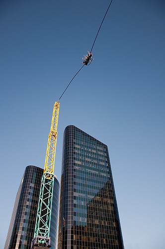 Bungy (or slingshot) in downtown Auckland - NZ