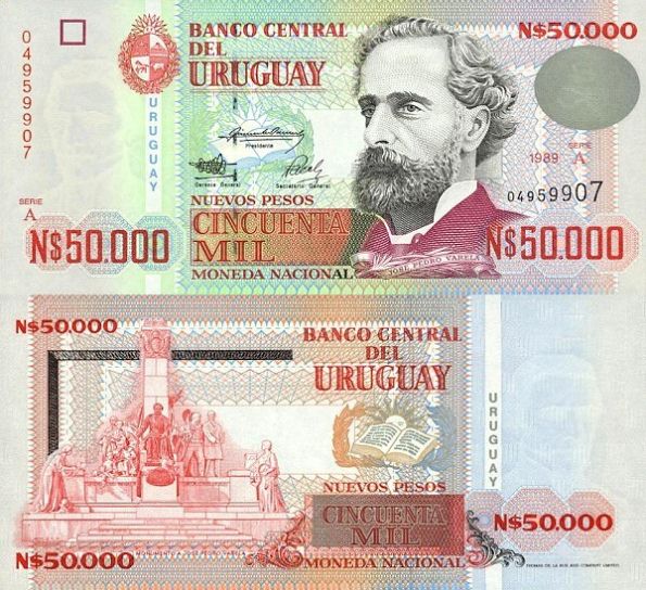 50 000 Nuevos Pesos Uruguaj 1989-91